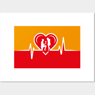 Propose Love Heartbeat Design Posters and Art